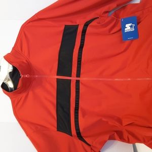 Starter Men's Athletic Track Jacket Red with Black Stripes. Size 3XL